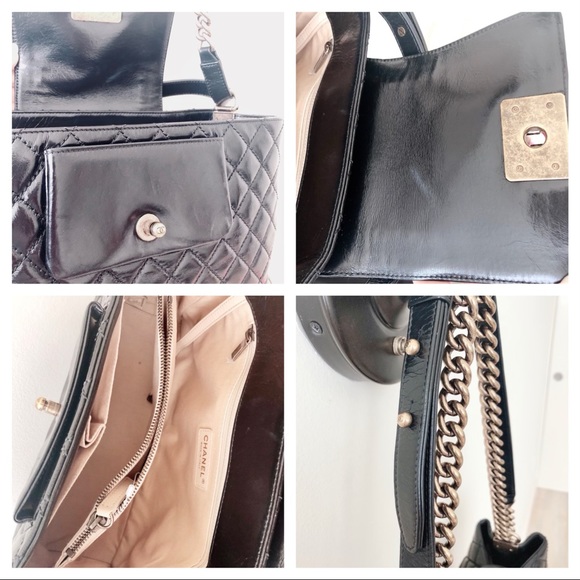 🔥SOLD🔥🖤CHANEL Glazed Calfskin Quilted Boy Tote - Picture 2 of 9